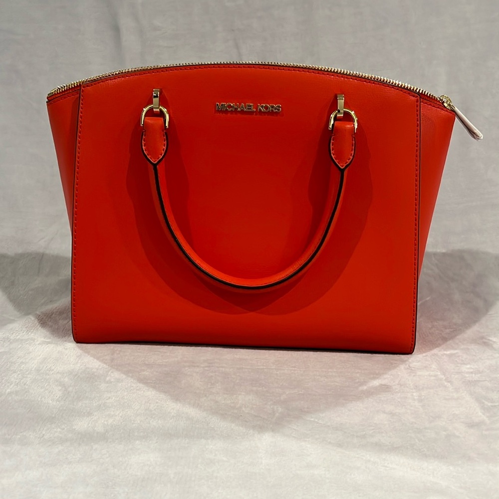 Michael Kors Large Ellis Satchel in Mandarin